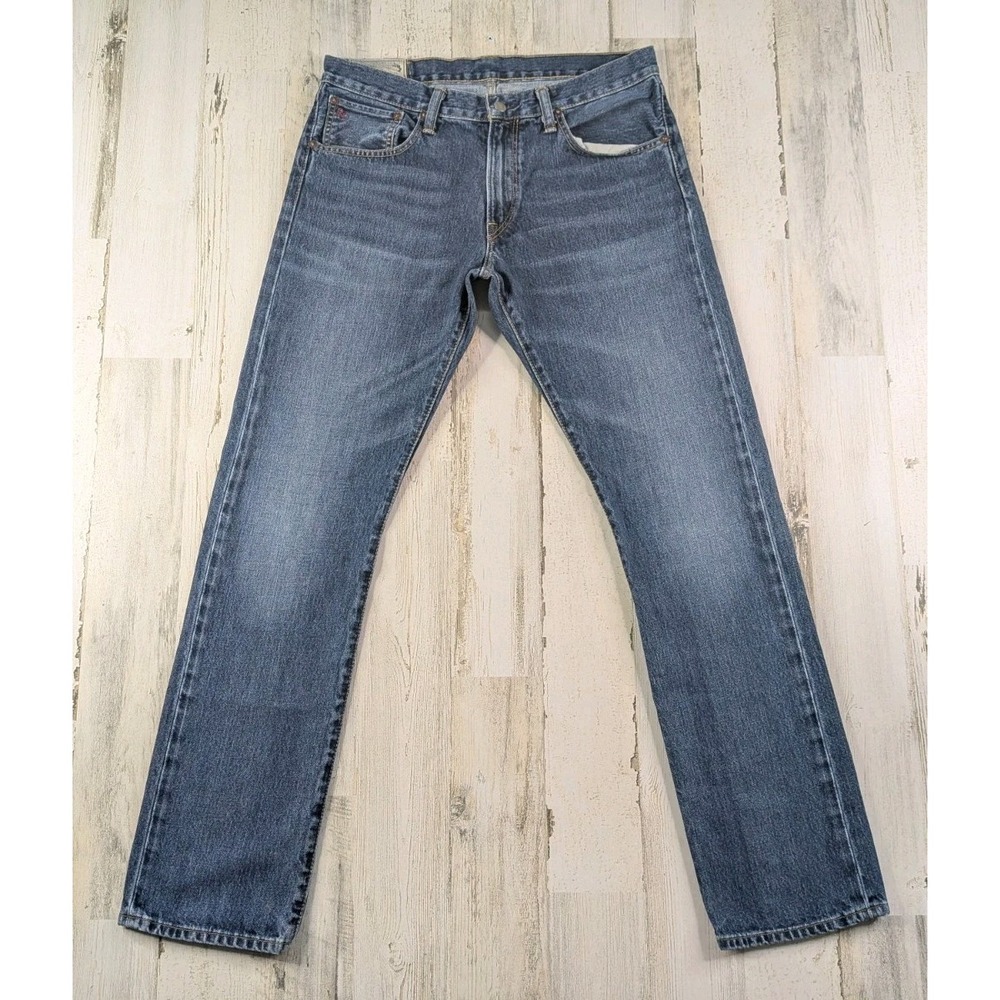 Vintage Polo Ralph Lauren Jeans Mens Fits 33x31 Varick Slim Straight Blue Denim*